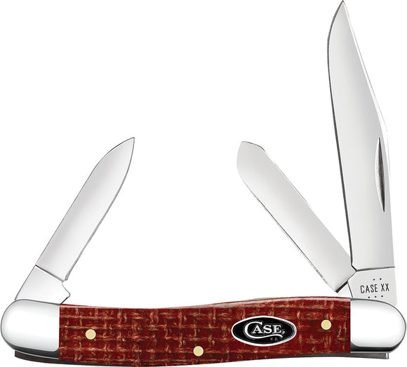 Case Cutlery Medium Stockman Dark Red Micarta Folding Carbon Steel Knife 12272