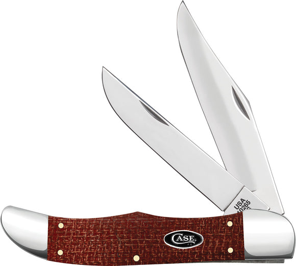 Case Cutlery Hunter Dark Red Micarta Folding Carbon Steel Pocket Knife 12274