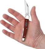 Case Cutlery Seahorse Whittler Dark Red Burlap Micarta Folding Carbon Steel Pocket Knife 12276