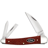 Case Cutlery Seahorse Whittler Dark Red Burlap Micarta Folding Carbon Steel Pocket Knife 12276