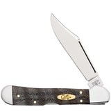 Case Cutlery Mini Copperlock Black Curly Oak Wood Folding Stainless Pocket Knife 14010