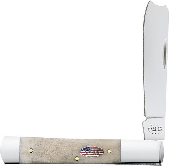 Case Cutlery Razor Jack Stars & Stripes Natural Bone Folding Carbon Steel Pocket Knife 14096