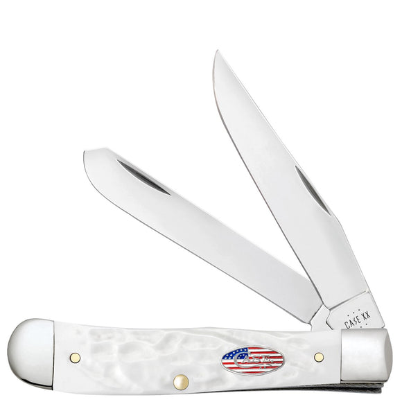 Case Cutlery Trapper Stars & Stripes White Jigged Folding Stainless Pocket Knife 14100