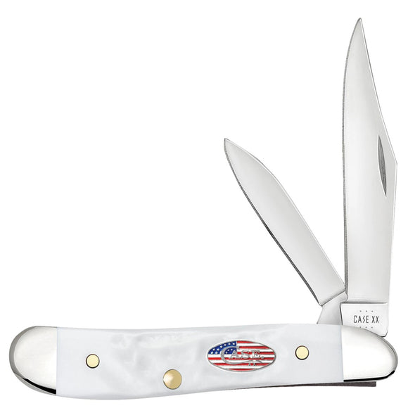 Case Cutlery Peanut Stars & Stripes White Jigged Folding Stainless Pocket Knife 14105