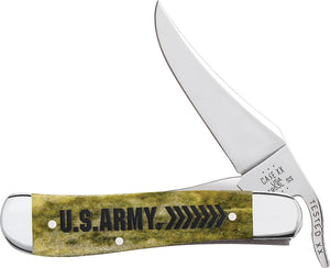 Case Cutlery U.S. Army Russlock Olive Green Smooth Bone Folding Stainless Knife 15058