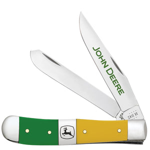 Case Cutlery John Deere Trapper Green & Yellow Folding Pocket Knife & Medallion Gift Set 15787