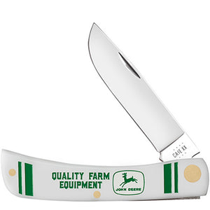 Case Cutlery Sodbuster Jr John Deere White & Green Folding Stainless Pocket Knife 15789