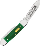 Case Cutlery John Deere Canoe Green Sawcut Bone Folding Stainless Pocket Knife 15797