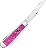 Case Cutlery Trapper Pink Crackle Kirinite Folding Stainless Pocket Knife 16160