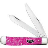 Case Cutlery Trapper Pink Crackle Kirinite Folding Stainless Pocket Knife 16160