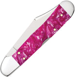 Case Cutlery Mini Copperlock Pink Crackle Kirinite Folding Stainless Pocket Knife 16162