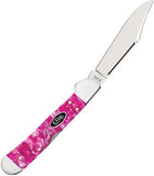 Case Cutlery Mini Copperlock Pink Crackle Kirinite Folding Stainless Pocket Knife 16162