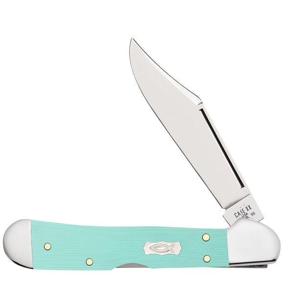 Case Cutlery Mini Copperlock Seafoam Green G10 Folding Stainless Pocket Knife 18109