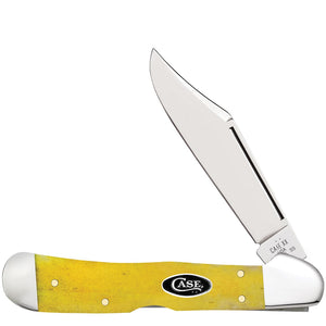 Case Cutlery Mini Copperlock Smooth Yellow Bone Folding Stainless Pocket Knife 20025