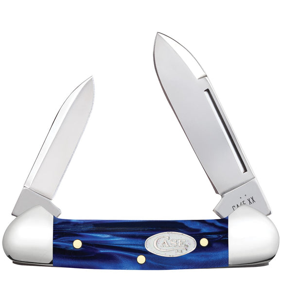 Case Cutlery Small Baby Butterbean Blue Pearl Kirinite Folding Stainless Pocket Knife 23449