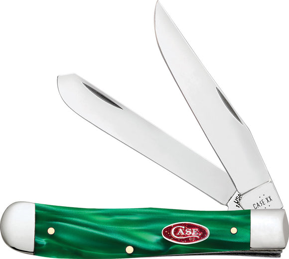 Case Cutlery Trapper Green Pearl Kirinite Folding Stainless Pocket Knife 24410