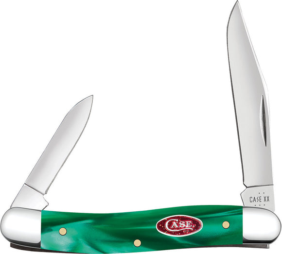 Case Cutlery Medium Pen Green Pearl Kirinite Folding Stainless Pocket Knife 24412
