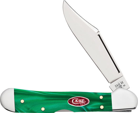 Case Cutlery Mini Copperlock Green Pearl Kirinite Folding Stainless Pocket Knife 24416