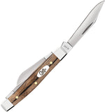 Case Cutlery Small Stockman Natural Zebra Wood Folding Stainless Pocket Knife 25144