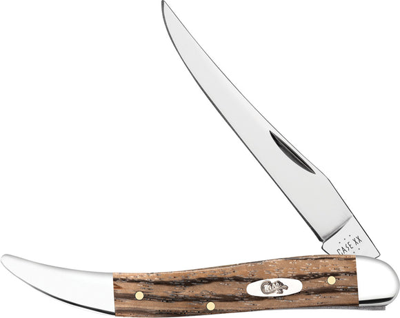 Case Cutlery Medium Toothpick Natural Zebra Wood Folding Stainless Pocket Knife 25146