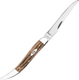 Case Cutlery Medium Toothpick Natural Zebra Wood Folding Stainless Pocket Knife 25146
