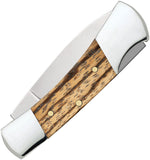 Case Cutlery Lockback Natural Zebra Wood Folding Stainless Pocket Knife 25147