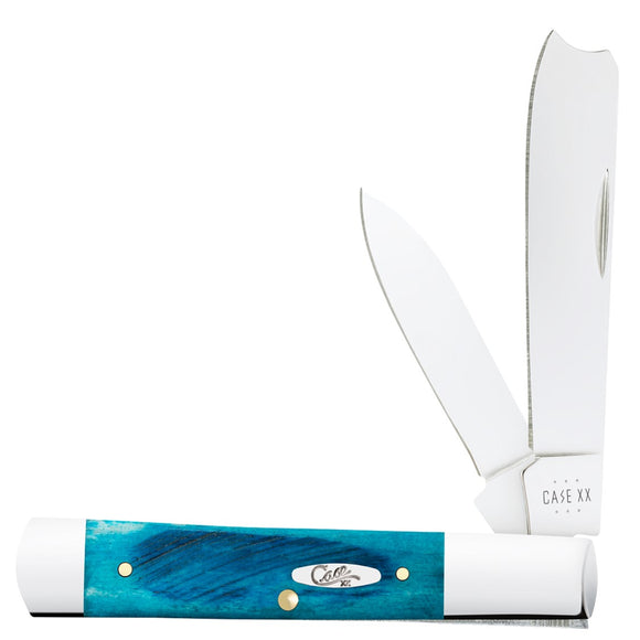 Case Cutlery Razor Jack Sawcut Caribbean Blue Bone Folding Stainless Knife 25583