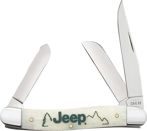 Case Cutlery Jeep Medium Stockman Natural Bone Folding Stainless Pocket Knife 27014