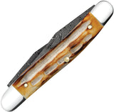 Case Cutlery Muskrat Burnt Deep Canyon Bone Folding Damascus Pocket Knife 27231