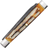 Case Cutlery Baby Doc Burnt Deep Canyon Bone Folding Damascus Pocket Knife 27234