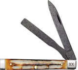 Case Cutlery Baby Doc Burnt Deep Canyon Bone Folding Damascus Pocket Knife 27234