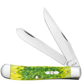 Case Cutlery Trapper Green Apple Peach Seed Bone Folding Stainless Pocket Knife 27860