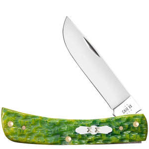Case Cutlery Sod Buster Jr Green Apple Peach Seed Bone Folding Stainless Pocket Knife 27863