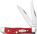 Case Cutlery Tiny Trapper Dark Red Bone Folding 1095 Carbon Steel Pocket Knife 31944