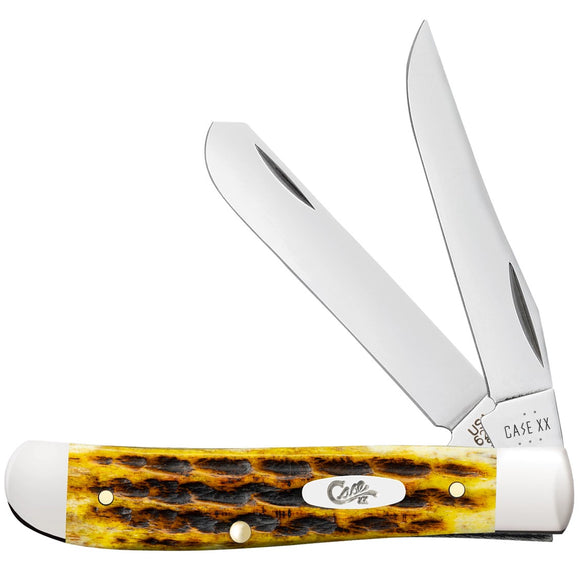 Case Cutlery Mini Trapper Heritage Honeycomb Bone Folding Stainless Pocket Knife 32271