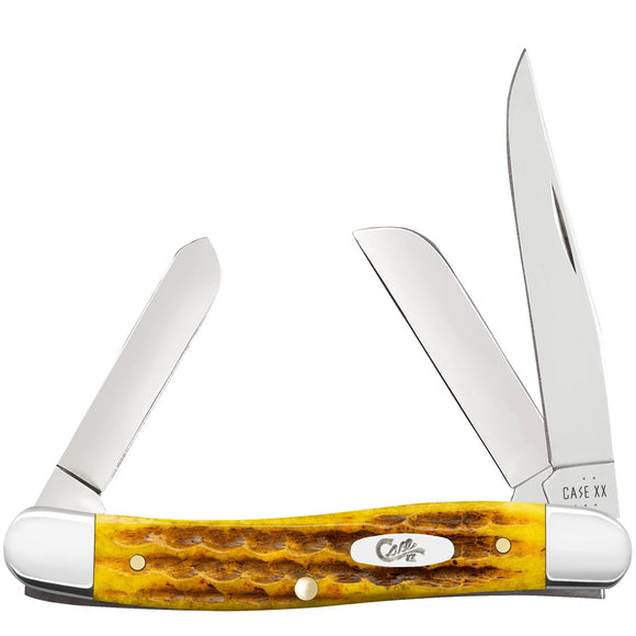 Case Cutlery Medium Stockman Heritage Honeycomb Bone Folding Stainless Pocket Knife 32272