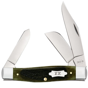 Case Cutlery Large Stockman Olive Green Bone Folding Stainless Pocket Knife 39232