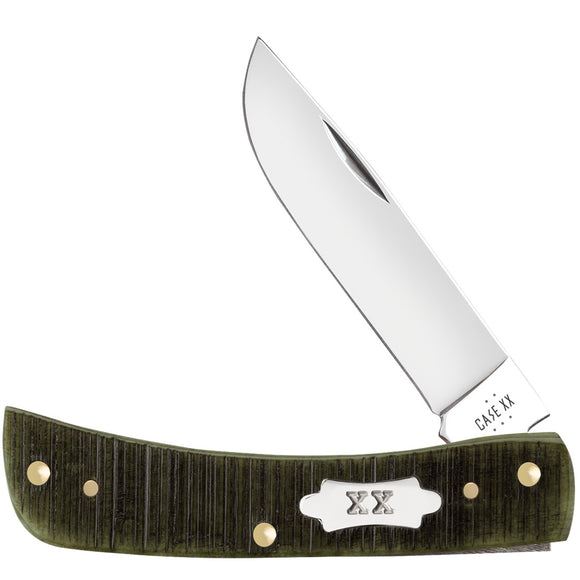 Case Cutlery Sod Buster Jr Olive Green Bone Folding Stainless Pocket Knife 39233