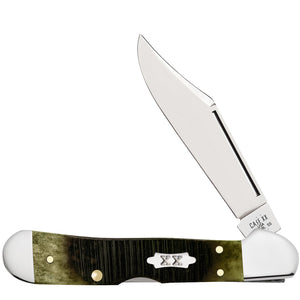 Case Cutlery Mini Copperlock Olive Green Bone Folding Stainless Pocket Knife 39236