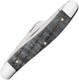 Case Cutlery Medium Stockman Blue Curly Oak Wood Folding Stainless Pocket Knife 47492