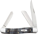 Case Cutlery Medium Stockman Blue Curly Oak Wood Folding Stainless Pocket Knife 47492