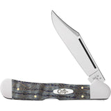Case Cutlery Copperlock Blue Curly Oak Wood Folding Stainless Pocket Knife 47494