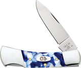 Case Cutlery Lockback Blue Crackle Kirinite Folding Stainless Pocket Knife 50721