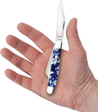 Case Cutlery Medium Stockman Blue Crackle Kirinite Folding Stainless Pocket Knife 50722