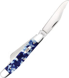 Case Cutlery Medium Stockman Blue Crackle Kirinite Folding Stainless Pocket Knife 50722