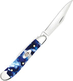 Case Cutlery Peanut Blue Crackle Kirinite Folding Stainless Pocket Knife 50723