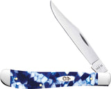 Case Cutlery Slimline Trapper Blue Crackle Kirinite Folding Stainless Pocket Knife 50726