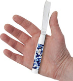 Case Cutlery Razor Jack Blue Crackle Kirinite Folding Stainless Pocket Knife 50727