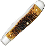 Case Cutlery Trapper Burnt Amber Jigged Bone Folding Carbon Steel Pocket Knife 51390