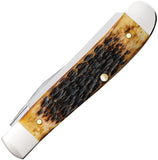 Case Cutlery Mini Trapper Burnt Amber Jigged Bone Folding Carbon Steel Pocket Knife 51391